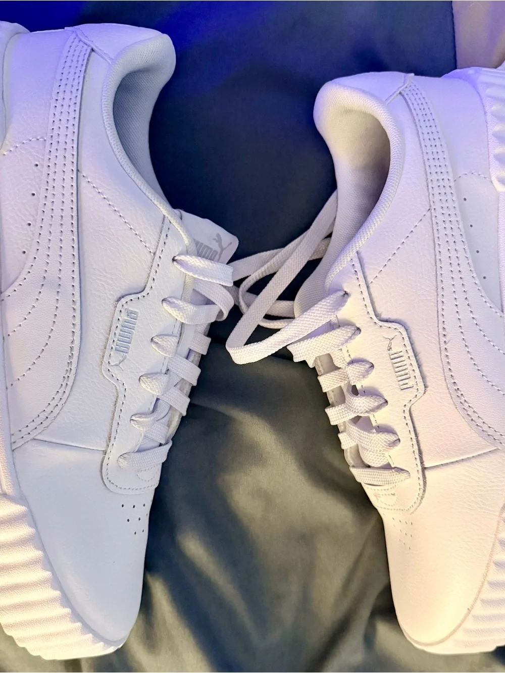 Puma Women’s Carina 3.0 White Low-Top Leather Sneakers